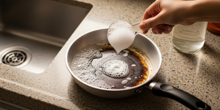 Misturinha simples com só 2 ingredientes para limpar panelas