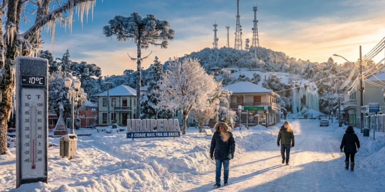 Na “Sibéria Brasileira”, a neve aparece e a cidade registra as temperaturas mais frias do país, que podem chegar a −8 °C