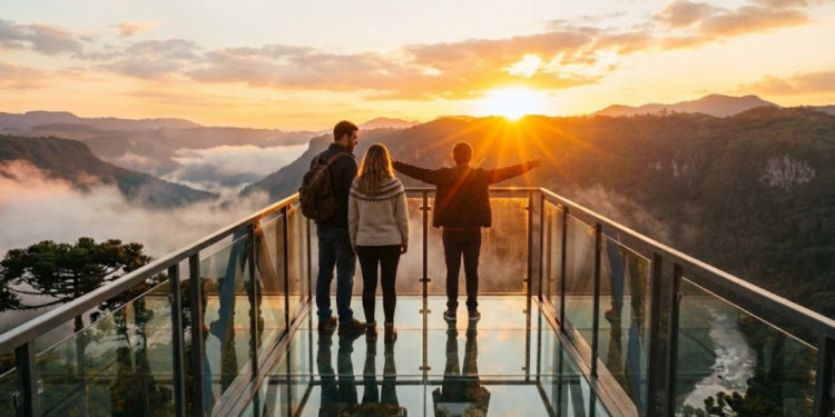 Com −9 °C e neve, a “Suíça Catarinense” revela montanhas cânions majestosos com frio intenso no coração da serra