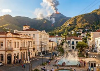 A única cidade brasileira na rota termal da Europa fica dentro de um vulcão extinto com águas termais que curam a 42 °C em Minas Gerais