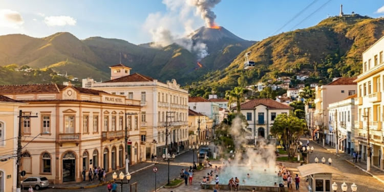 A única cidade brasileira na rota termal da Europa fica dentro de um vulcão extinto com águas termais que curam a 42 °C em Minas Gerais