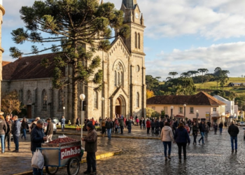 A maior cidade de Santa Catarina fica a quase 1.000m de altura e tem clima que lembra a Europa