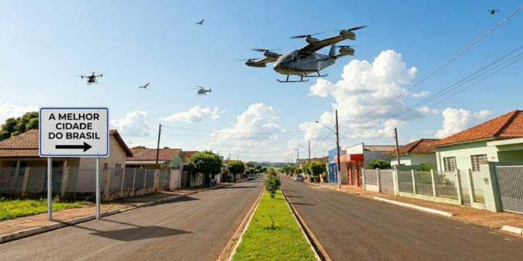 Gavião Peixoto une ruas tranquilas de interior, uma fábrica que monta caças e cargueiros e, agora, o primeiro "carro voador" brasileiro levantando voo no quintal. / Imagem ilustrativa