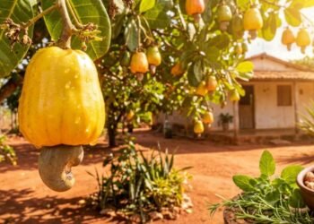 O caju, em particular, contém compostos fenólicos e flavonoides que atuam como antioxidantes