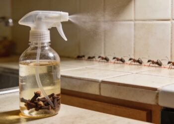 O segredo da mistura de vinagre e cravo para apagar o rastro das formigas na cozinha de vez