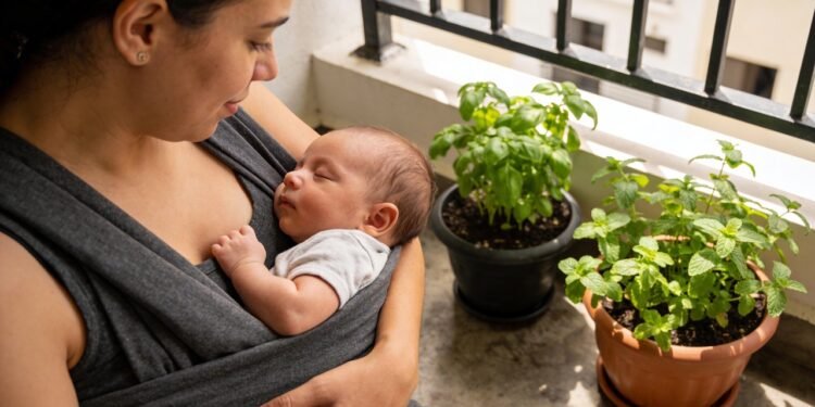 O refúgio verde que muitas mamães encontram no puerpério dentro de casa
