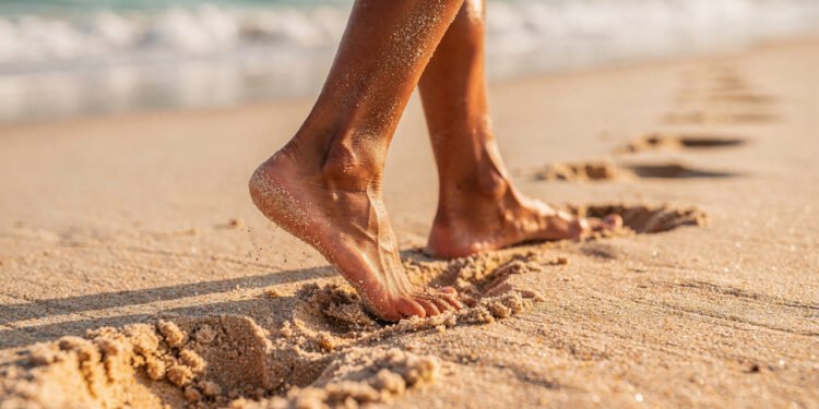O que acontece com as suas articulações e com a queima calórica quando você caminha 15 minutos na areia fofa