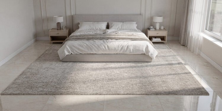 O truque de colocar o tapete embaixo dos pés da cama para dar um ar de hotel de luxo ao quarto