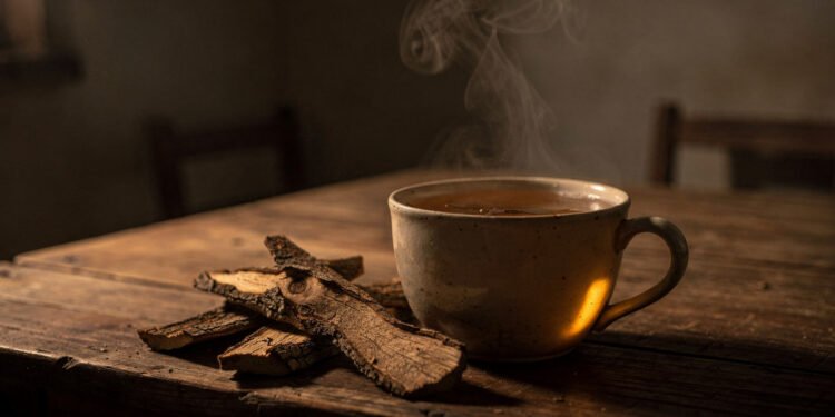 O chá de casca amazônica que derruba o cortisol e "apaga" a insônia em 20 minutos