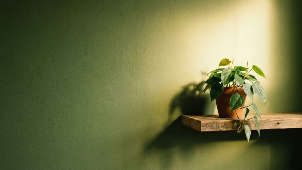 Quarto decorado com a cor que promove tranquilidade e calma no ambiente de descanso