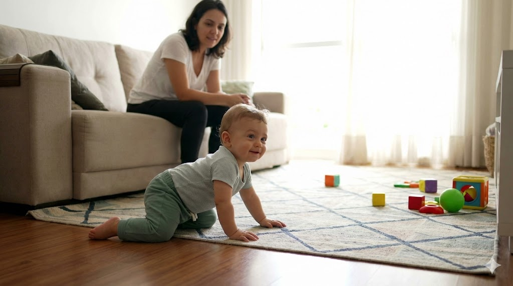 Recém-nascido em contato direto com a pele dos pais para regulação do sistema nervoso