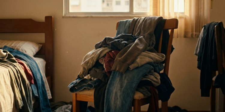 Trocador de fraldas portátil e dobrável aberto para uso em superfície externa