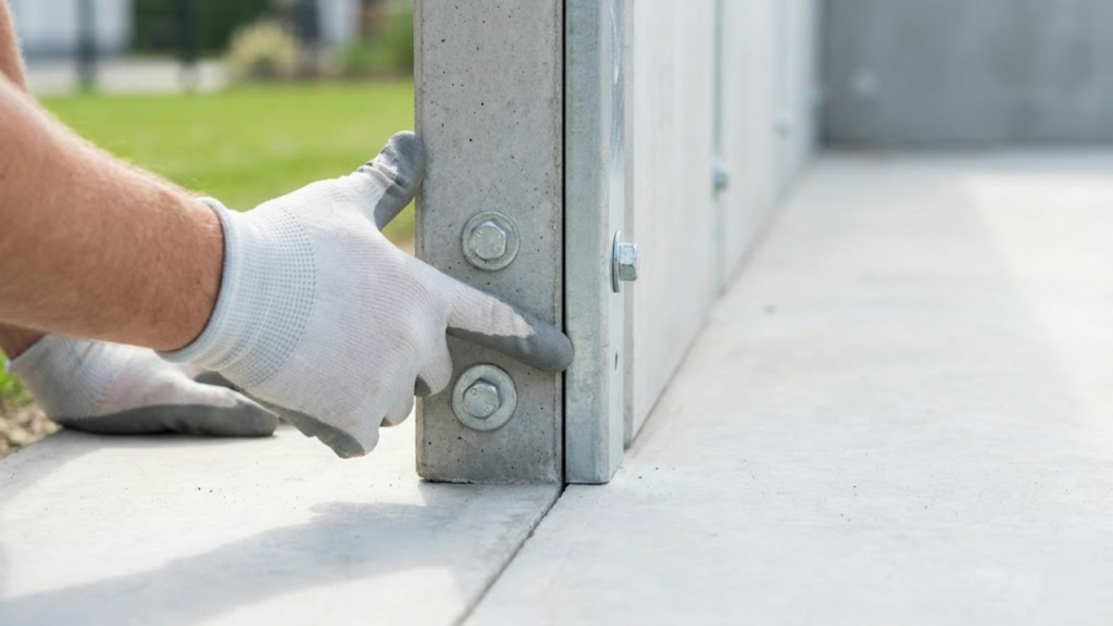Close-up na junção perfeita e limpa de duas placas modulares