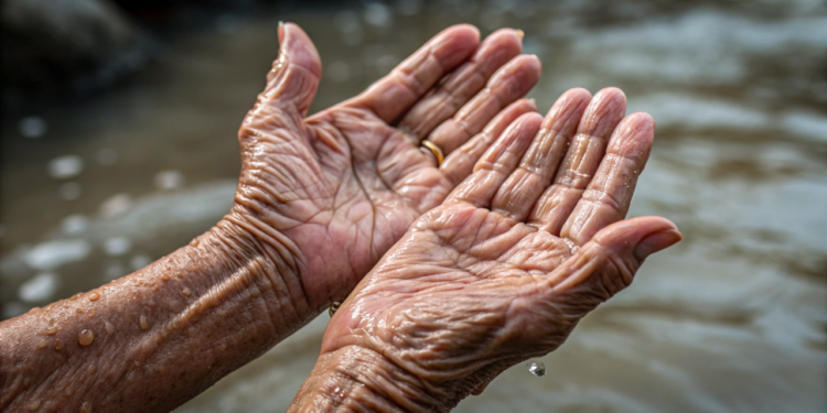O motivo curioso por trás da pele enrugada na água