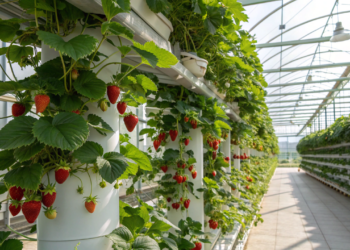 Como produzir morangos o ano todo em sistema vertical, sem agrotóxicos