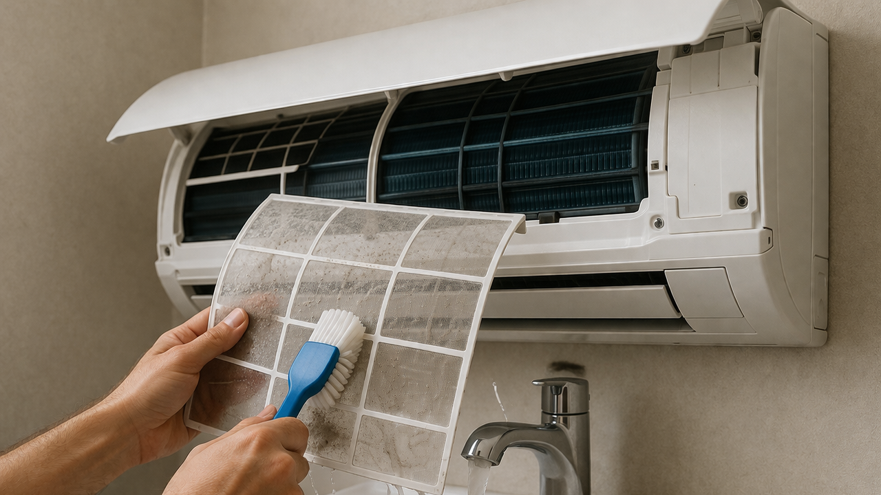 Como limpar o filtro do ar-condicionado em poucos minutos sem precisar desmontar o aparelho