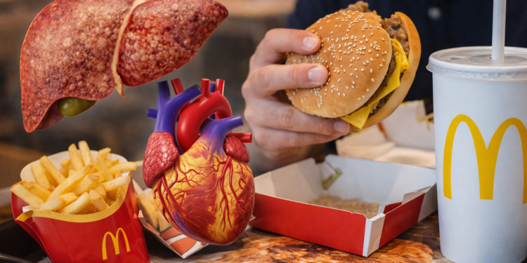 O que acontece com o fígado e a saúde cardiovascular de quem consome McDonald's com frequência