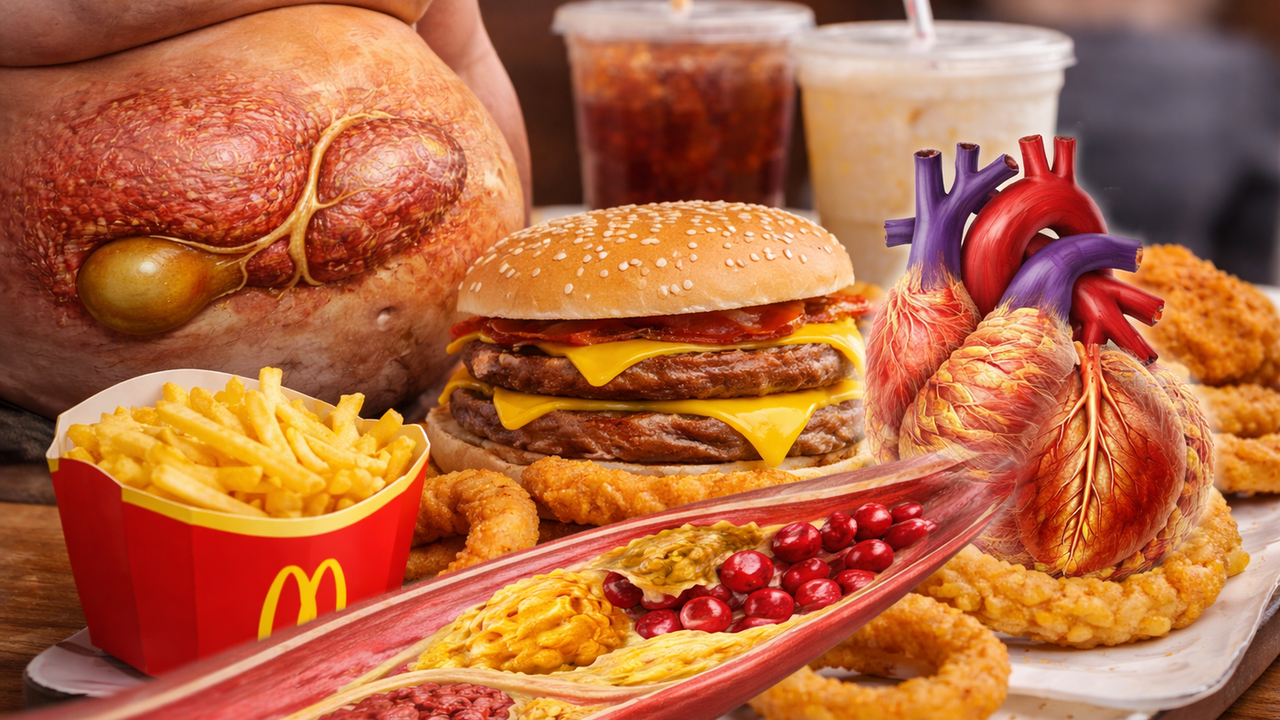O que acontece com o fígado e a saúde cardiovascular de quem consome McDonald's com frequência
