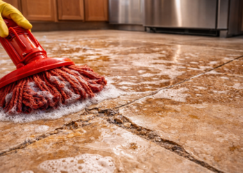 O erro que quase todo mundo comete ao limpar o piso da cozinha e que pode danificar o revestimento