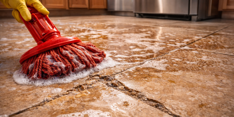O erro que quase todo mundo comete ao limpar o piso da cozinha e que pode danificar o revestimento
