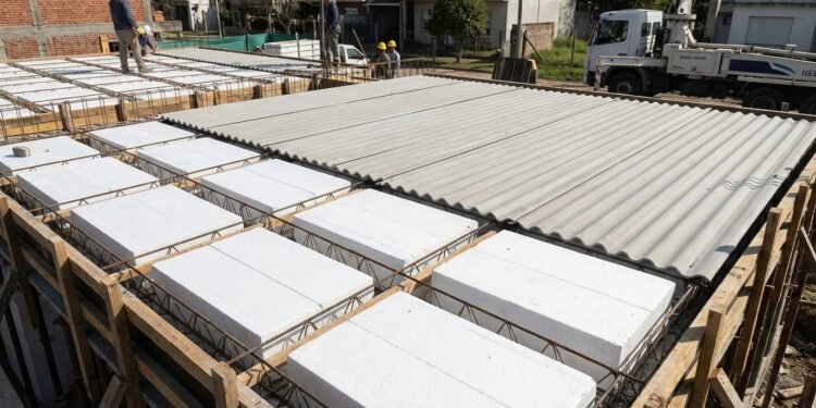 Por que arquitetos estão a substituir toneladas de concreto por blocos gigantes de isopor para construir o teto das casas