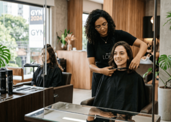 O corte long bob com franja lateral que dá volume imediato e fica bem em mulheres com rosto fino