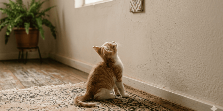 Quando falamos em “gato olhando para a parede”, geralmente é aquele momento em que o animal fica imóvel