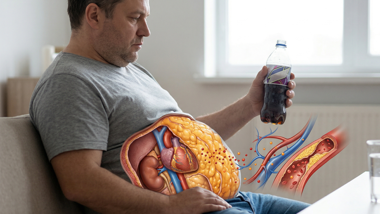 O que o refrigerante faz no fígado e no metabolismo quando consumido com frequência