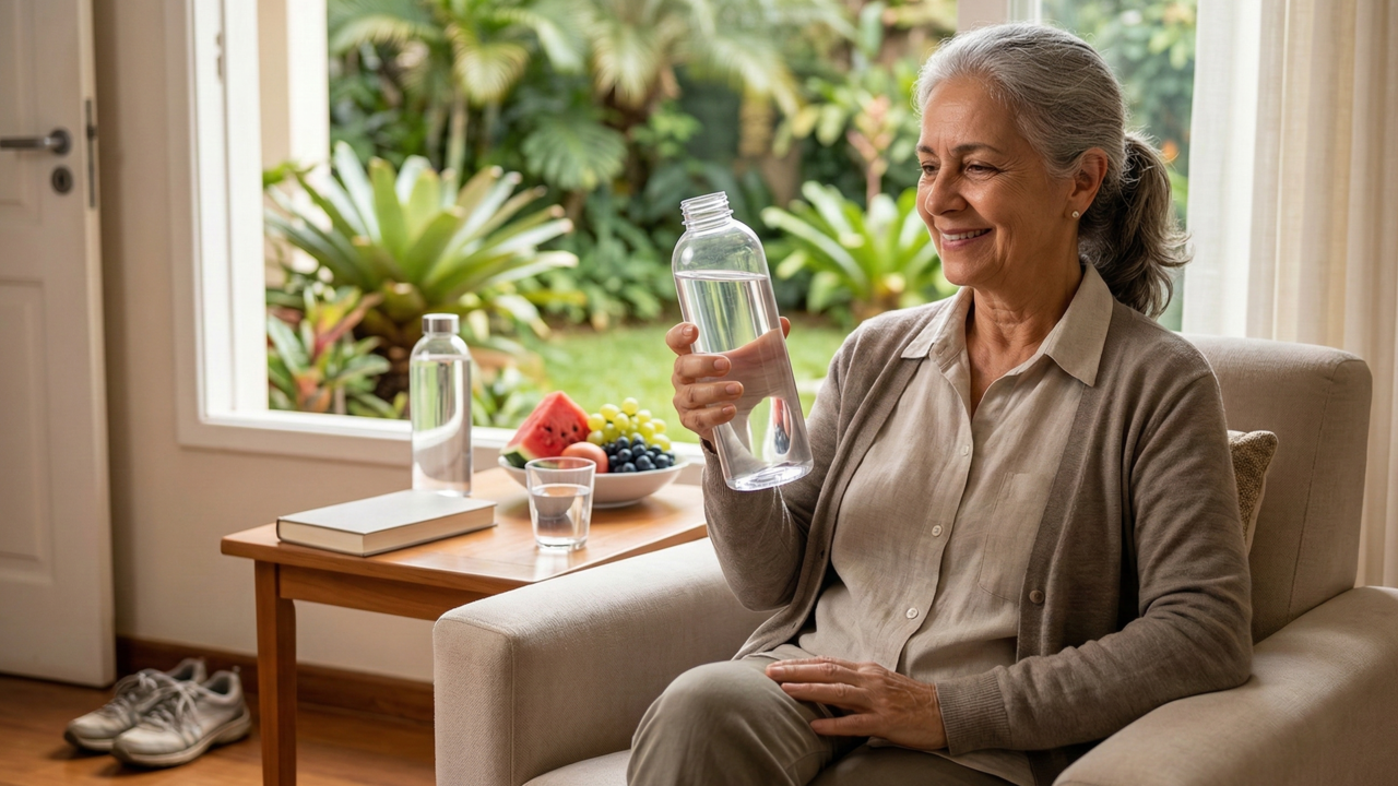 A melhor rotina de hidratação para idosos com mais de 70 anos