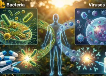 Qual a diferença entre vírus e bactéria e por que isso importa para a sua saúde