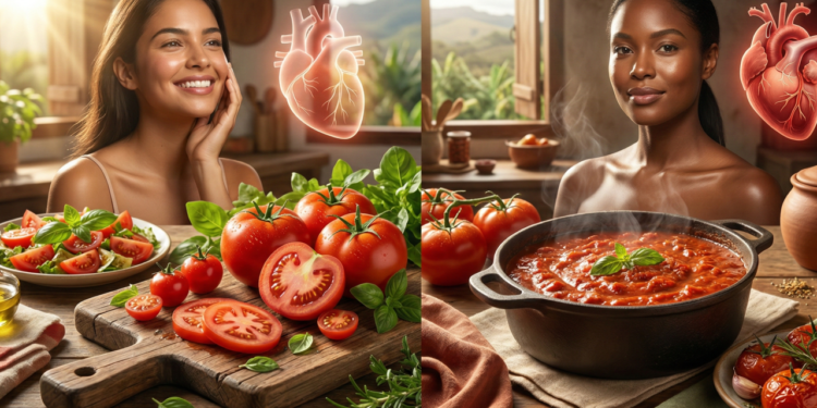 Tomate cru ou cozido: qual forma realmente entrega mais benefícios ao coração e à pele