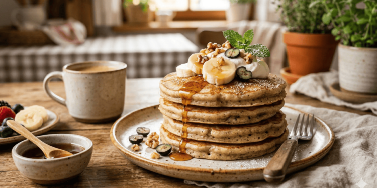 A panqueca de banana e aveia costuma entrar no lugar do pão em quem quer diminuir açúcar e farinha branca