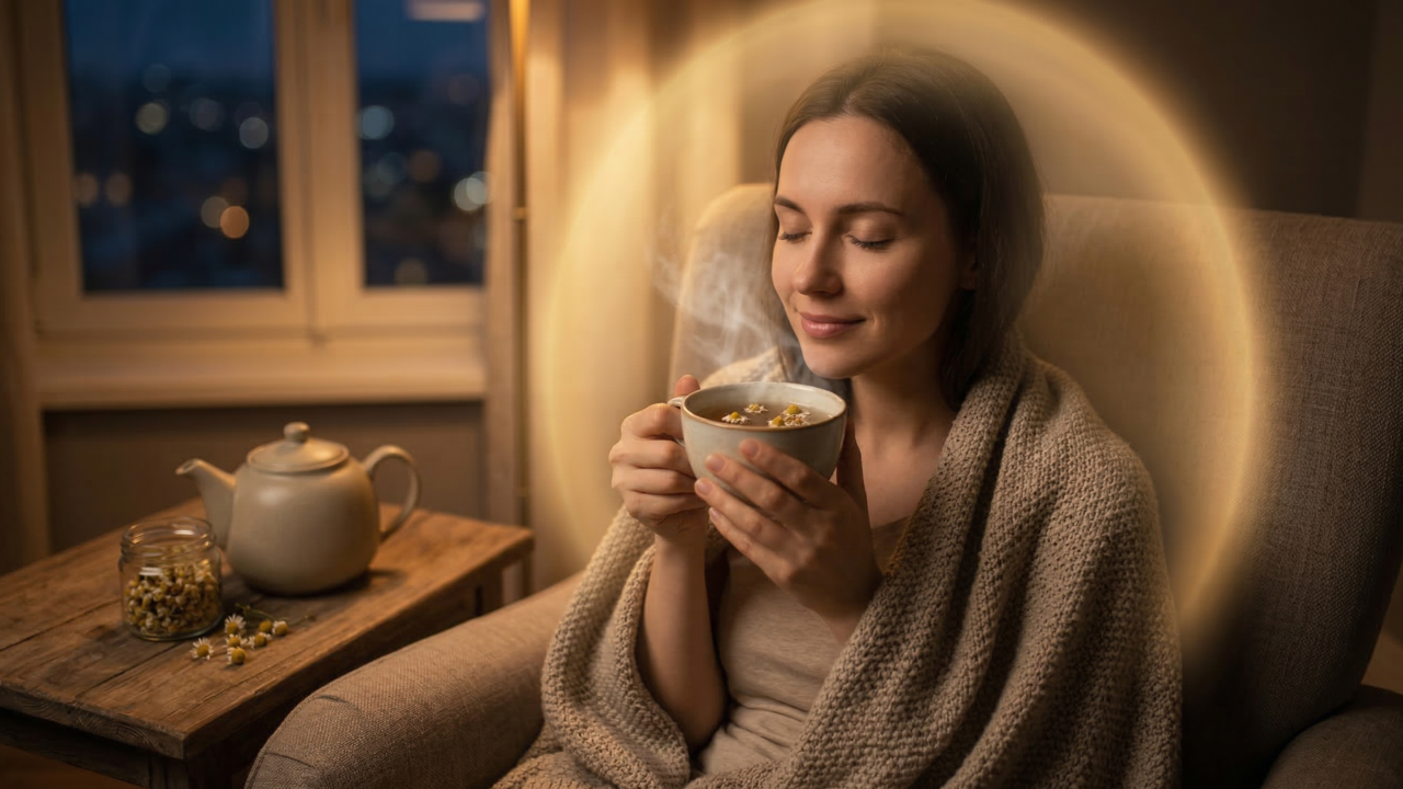O chá natural de camomila que ajuda a reduzir a ansiedade e melhorar a qualidade do sono