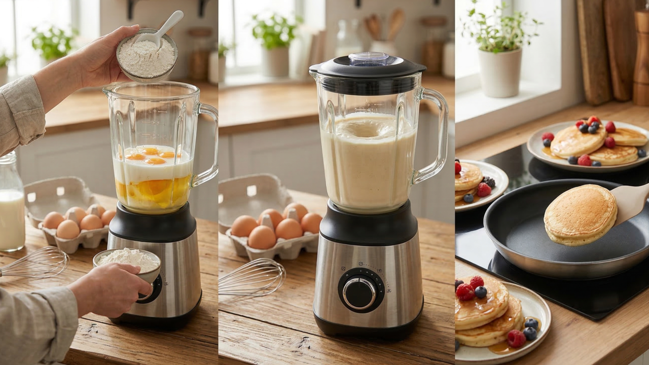 Panqueca de liquidificador fácil e rápida, receita prática que fica pronta em poucos minutos