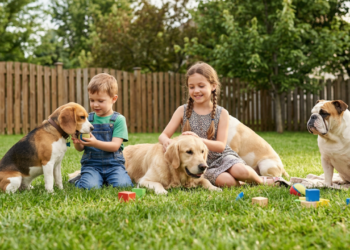 As raças de cães mais indicadas para conviver com crianças pequenas dentro de casa