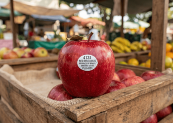 Poucas pessoas sabem, o que significa o número no rótulo da fruta