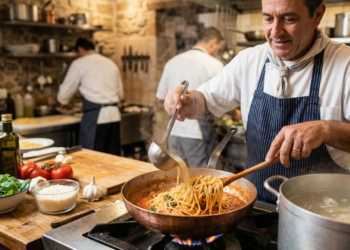 Chefs italianos concordam, para deixar o macarrão mais saboroso e soltinho, o segredo é finalizar na água do próprio cozimento