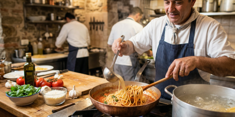 Chefs italianos concordam, para deixar o macarrão mais saboroso e soltinho, o segredo é finalizar na água do próprio cozimento