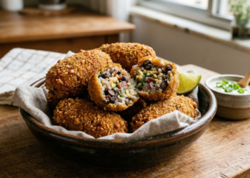 A receita que sempre salva o meu arroz e feijão que sobraram, bolinho caseiro crocante por fora e macio por dentro