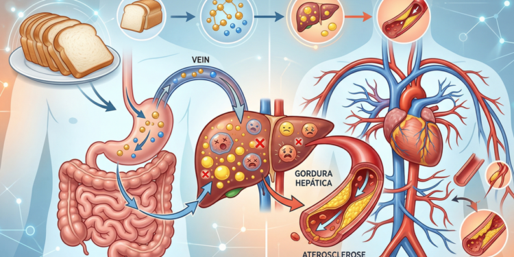 O que o pão branco faz no fígado e na saúde cardiovascular
