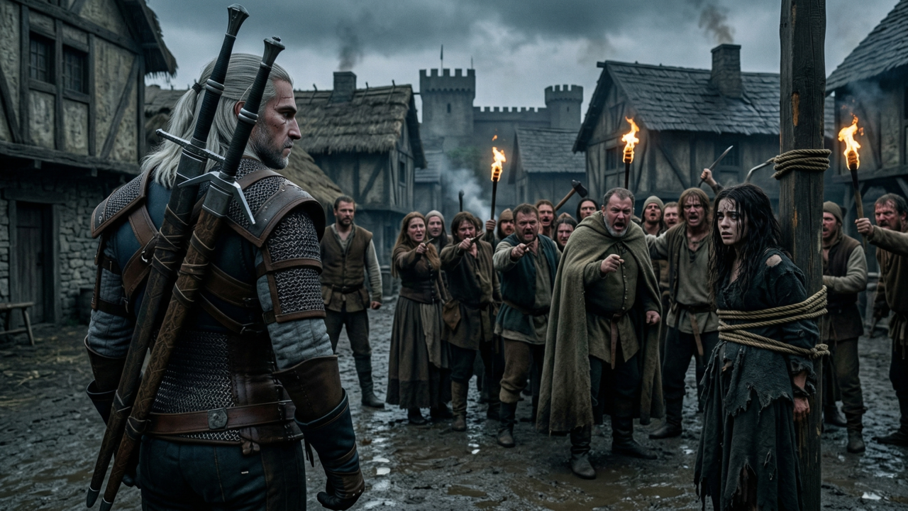 O que significa a frase “As pessoas gostam de inventar monstros e monstruosidades”, dita em The Witcher, e como ela critica a natureza humana