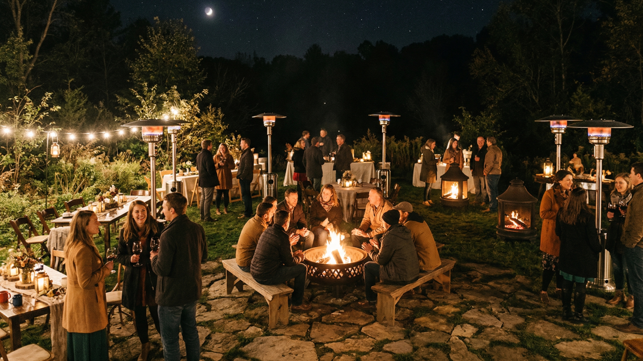 Como organizar uma festa ao ar livre no inverno e fazê-la correr bem (evite esses erros)