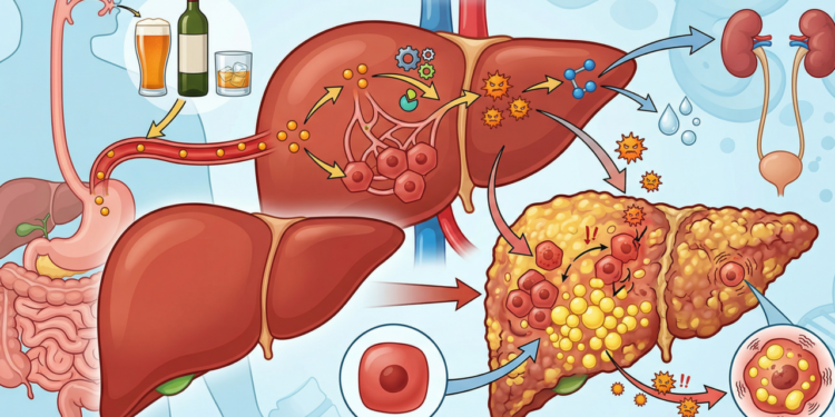 O que acontece com o fígado e o metabolismo de quem consome bebidas alcoólicas com frequência