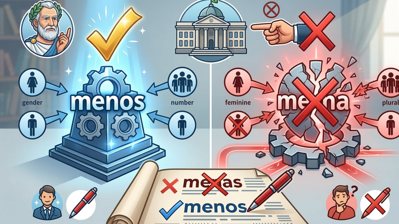 “Menas” ou “menos” é um erro que ainda aparece no dia a dia — e esta é a forma correta