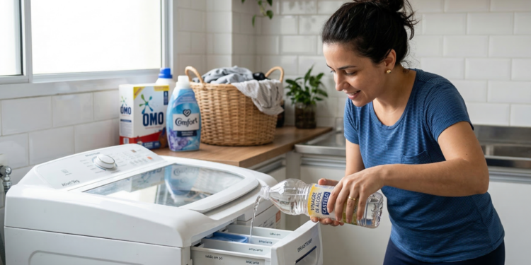 Poucos sabem para que serve colocar vinagre branco na máquina de lavar roupas