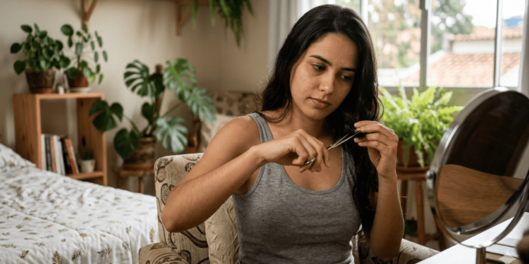 O cabelo cresce a partir da raiz, lá dentro do folículo no couro cabeludo, e não pelas pontas