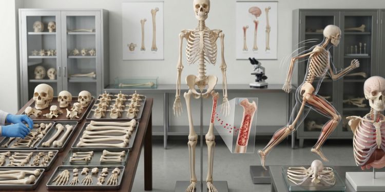 Quantos ossos existem no corpo humano e qual a função do esqueleto