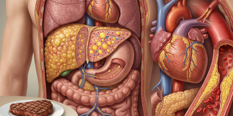 O que a carne vermelha faz no fígado e na saúde cardiovascular