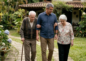 A psicologia diz que a parte mais difícil de ver seus pais envelhecerem não é a idade — é perceber que você se tornou a pessoa forte da família