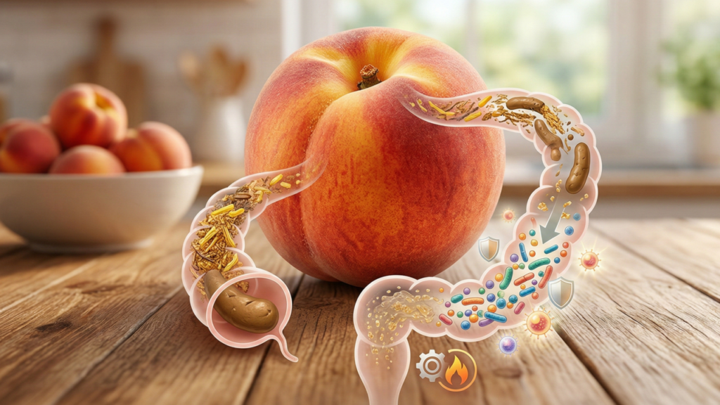 Pêssego na alimentação diária como aliado da saúde intestinal e cardiovascular